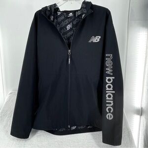 New Balance Men’s Windbreaker Black and Gray Hooded Jacket